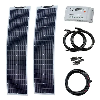 160W (80W + 80W) 12V Aluminium Reinforced Narrow Flexible Solar Charging Kit • £469.99