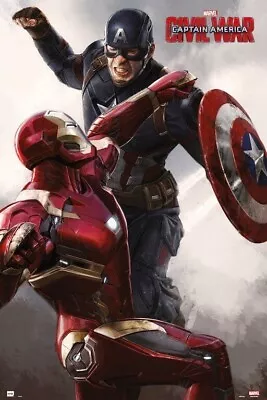 Captain America Vs Iron Man Movie Poster 61x91.5 Cm | 24x36 Inch New Sealed • £9.98