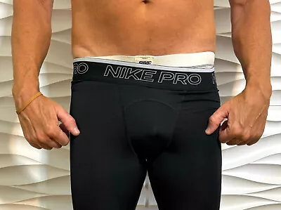 Mens - NIKE PRO Pants - M - DRI-FIT - TIGHT FIT - Compression Black Fitness Gear • $6.99