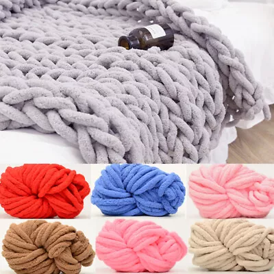 Thick Bulky Wool Yarn Soft Chunky Hand DIY Knitting Rove Crocheting Blanket UK • $13.08