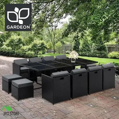 $1097.10 • Buy Gardeon Outdoor Dining Set Patio Furniture Wicker Garden Table Chairs Cushions