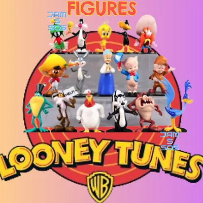 Looney Tunes 7-9cm Figures BUGS Fudd Porky Pepe Marvin Tweety Daffy CAKE TOPPER • £9.98