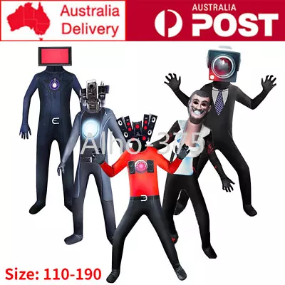 Skibidi Toilet Cosplay Costume TV Man Cameraman Speakerman Christmas Jumpsuit • $29.99