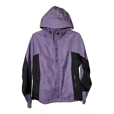 Vertical Limit Womens LG Purple/Black Waterproof Lightweight Hooded Rain Jacket • $40