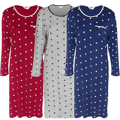 Ladies Maternity Nightdress Long Sleeve Night Shirt Womens Nightie Lounge Wear • £9.94