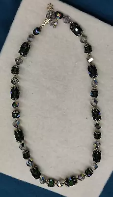 Vendome Green Aurora Glass Bead Necklace- 22 Inches Long • $24.99