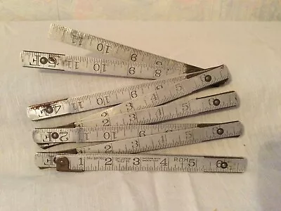 Vintage LUFKIN 6 Foot Folding Metal Ruler 1306D Engineers Aluminum Rule • $15