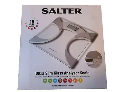 Salter Ultra Slim Analyser Bathroom Scale Digital  Slim Tough Glass • £19.90