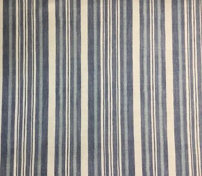 Jane Churchill Curtain Fabric  Tulsi Stripe  3m Blue - 100% Cotton - Wildwood • £58.99