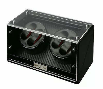 Diplomat Quad 4 Watch Winder Black Finish W/ Carbon Fiber Interior 31-476 • $269