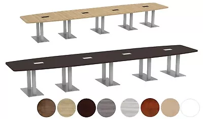 20 Ft Modern Conference Table With Metal Legs Grommets For Power Data 8 Colors • $4100