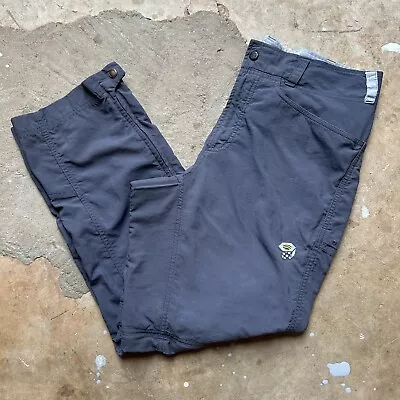 Mountain Hardwear Gray Convertible Cargo Hiking Belted Mesa Pants OM3914 Medium • $23.99