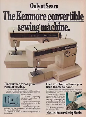 Sears Kenmore Convertible Sewing Machine Vintage 1976 Magazine Print Ad Page • $10.95