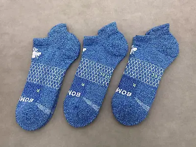 3 Pairs Bombas Men's All-Purpose Blue Ankle Socks - Size Large 9-13 • $21