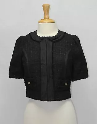 McGinn Black Cropped Fitted Jacket Blazer Size 6 • $79.99