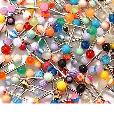 Pack Of 25 Tongue Bars Or Belly Bars Wholesale Body Jewellery • £5.99