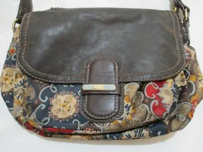 Ladies Oilily Brown Floral Autumnal Cross Body Bag • £0.99