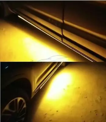 Board Side Step LED Light Amber White Turn Signal DRL Strip Bar 2Pcs 70  Running • $58.18