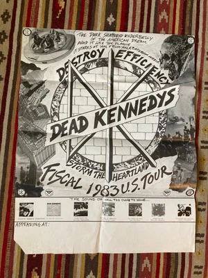 $124.99 • Buy DEAD KENNEDYS Rare ORIGINAL 1983 Concert Tour Poster Punk Rock Jello Biafra Oop