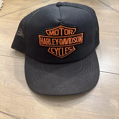 Vintage Harley Davidson Logo Foam Mesh Trucker Snapback HAT Made In USA • $39.99