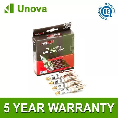 Unova 4X DOUBLE IRIDIUM SPARK PLUGS FOR FIAT 500 1.2 2007 ONWARDS • $20.38