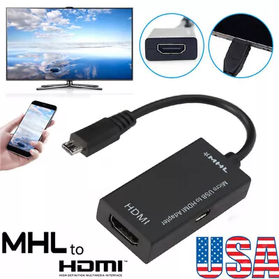 MHL Micro USB To HDMI Adapter Converter Cable For Android Phone Smartphone HD TV • $6.99