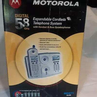 Motorola MD671 5.8 GHz Single Line Cordless Phone SPEAKERPHONE NEW! • $45
