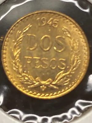 1945 Mexico 2 Pesos Gold Coin From The Mexico City Mint • $139