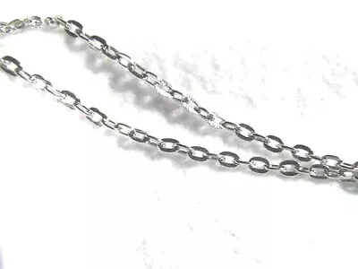 Silver Toned Iron Trace Chain Flat 234mm Wide Craft DIY DecoratingMetalworking • £3.67
