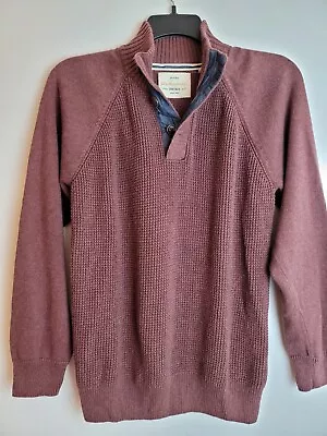 Oringal Weatherproof Men's Mock Neck Maroon Button Long Sleeves Sweater • $13.29