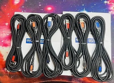 6 Pack 3 Color USB Data Fast Charger Cable 10FT For IPhone X 11 12 13 14 Pro MAX • $10.99