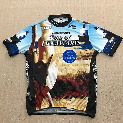 Voler Cycling Jersey Mens 2XL XXL 3/4 Zip Tour Of Delaware Beach Lighthouse USA • $20