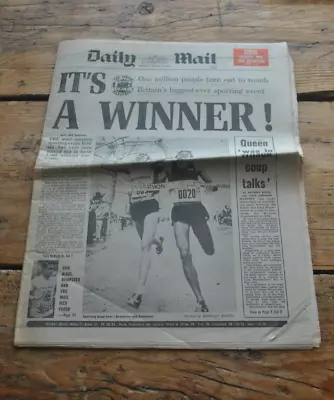 First London Marathon It's A Winner Original 1981 Daily Mail Newspaper Sport • £25