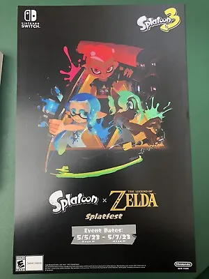 $40 • Buy Splatoon X Legend Of Zelda Splatfest Poster Nintendo NY Store EXCLUSIVE