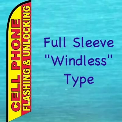 CELL PHONE FLASHING UNLOCKING WINDLESS BANNER FLAG Repair Advertising Feather • $21.95