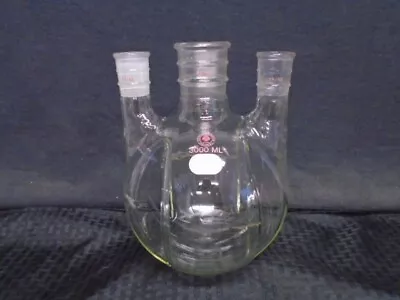 ACE Glass 3000mL 4-Neck Morton Style Indented Round Bottom Flask 45/50 Ctr 29/42 • $199.99