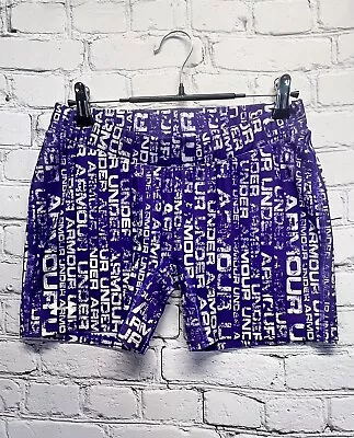 Under Armor Women's Biker Shorts Purple/White Print Size L • $9