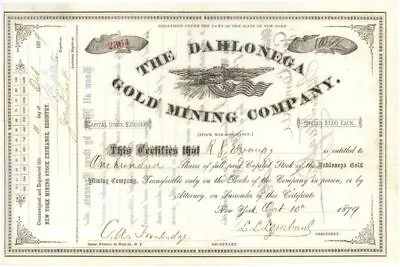 Dahlonega Gold Mining Co. - Georgia Mining Stock Certificate - Dahlonega Coin Mi • $225