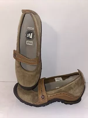 Merrell Plaza Bandeau Tan US Size 5 UK 2.5 EUR 35 Brown Mary Jane EUC Brown • $34.99