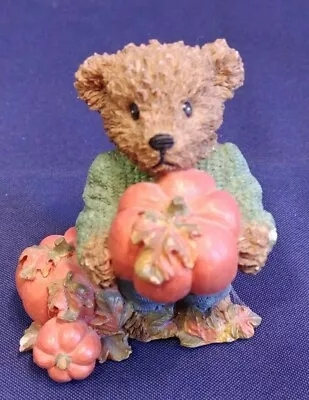 Thank You Bears Home Interiors  & Gifts 1999 99005-99 KK Boy Bear W/ Pumpkins  • $4.77