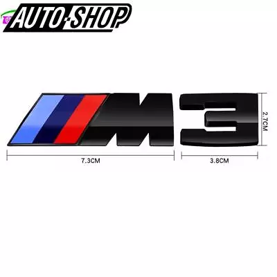 For F80 E36 E46 E90 M3 M 3 Letter Car Rear Emblem Badge Sticker Gloss Black • $14.52