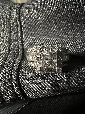 14k White Gold Iks Engagement Ring Size 7 5 Womans 3 TCW Diamond Ring • $1