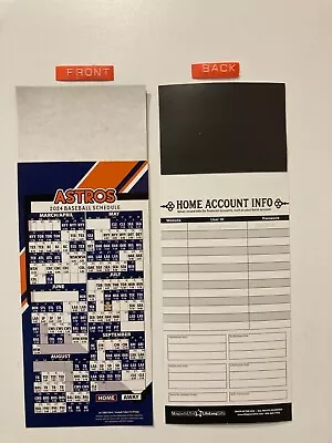 Mlb Houston Astros 2024 Magnet Schedule (9  X 3 1/2 ) Teams Dates & Times - New • $4.50