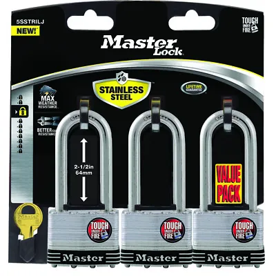 Master Lock 5SSTRILJHC Stainless Steel 4-Pin Cylinder Padlock 2 In. • $58.96