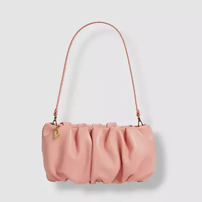 $78.48 • Buy $195 Staud Women's Pink Bean Ruched Leather Shoulder Bag