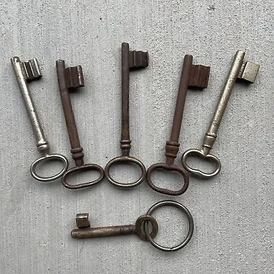 Skeleton Door Lock Keys Antique Vintage Lot Of 6 • $24.95