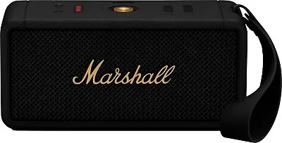Marshall Middleton Water-Resistant Bluetooth Portable Speaker (Black & Brass) • $299.99