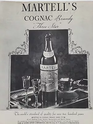 1934 Martell's Cognac Brandy  Fortune Magazine Print Advertising France Bottle • $25