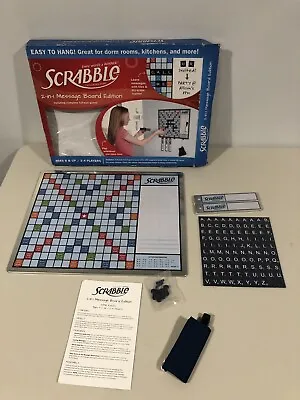 SCRABBLE 2-in-1 MESSAGE Board Edition Hasbro Magnetic Wall Hanging & Game READ • $24.95