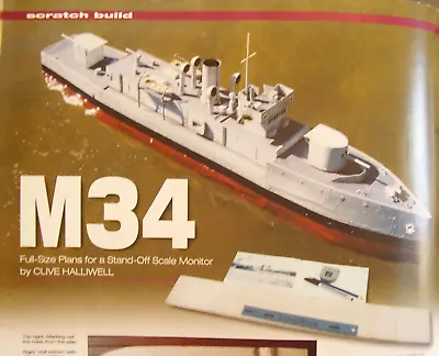 Original Model Boat Plans 2006 M34 Freelance Ww1 Monitor • $12.62